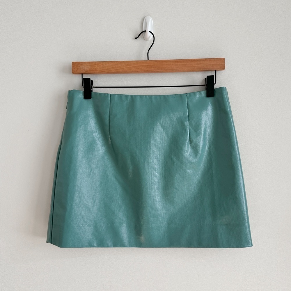 WEEKDAY • Jules Mini Skirt in Turquoise - Picture 7 of 13